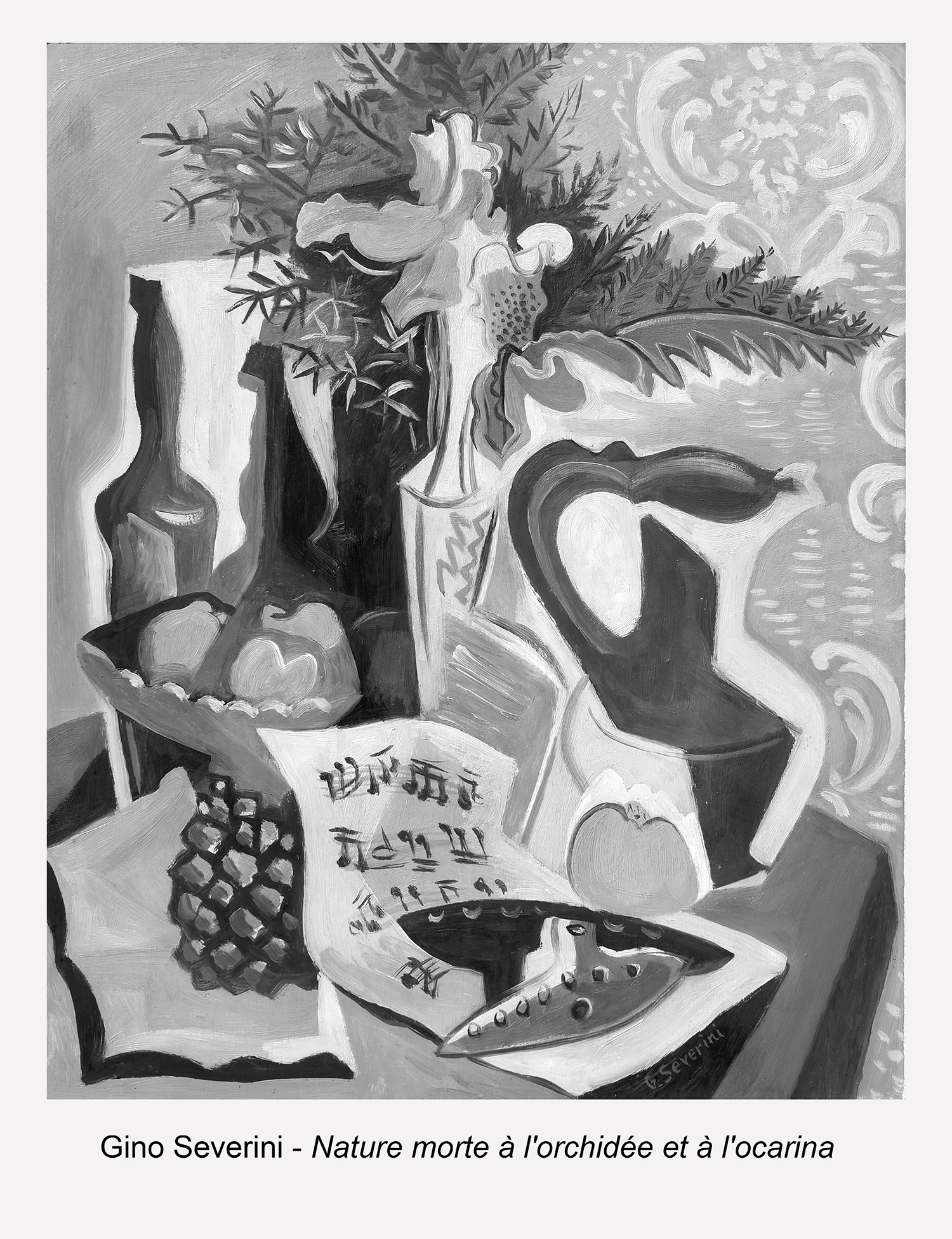 Gino Severini - Nature morte à l'orchidée et à l'ocarina Collection privée - 1942 - 1943